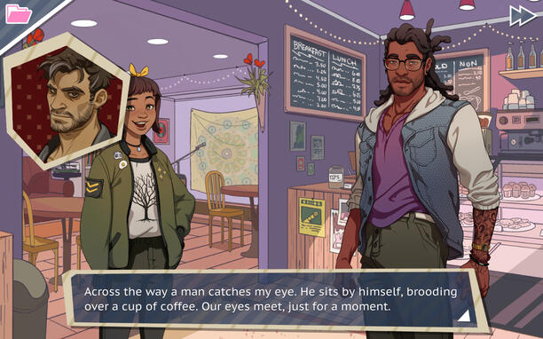 Screenshot of gameplay from 'Dream Daddy'.